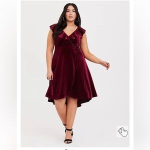 Torrid Velvet Sexy Faux Wrap Dress